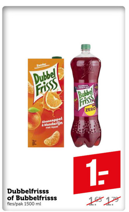 Bubbelfrisss   fruitdrank, frisdrank folder aanbieding bij  Coop - details