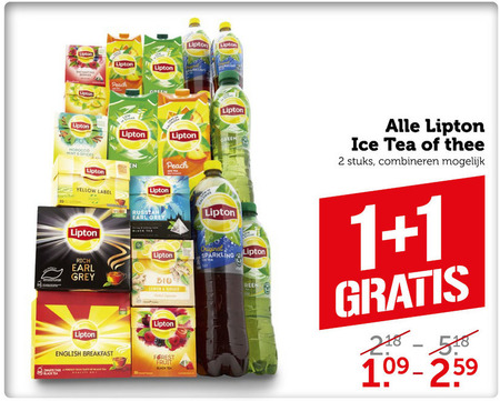 Lipton   ice tea, thee folder aanbieding bij  Coop - details