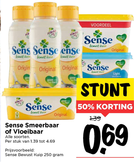 Sence   margarine, olie en vetten folder aanbieding bij  Vomar - details