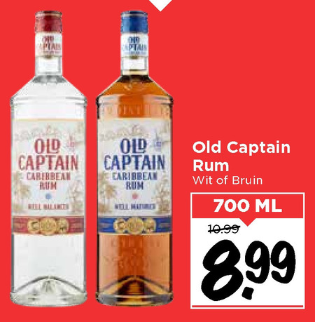 Old Captain   rum folder aanbieding bij  Vomar - details