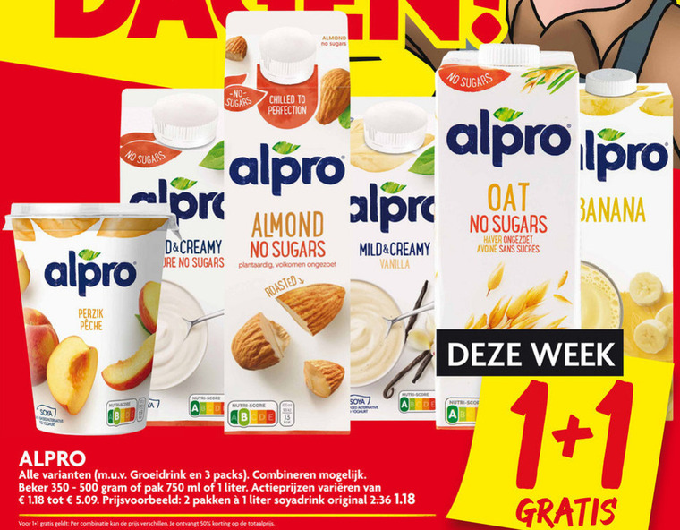 Alpro   soja melk, soja zuivel folder aanbieding bij  Dekamarkt - details