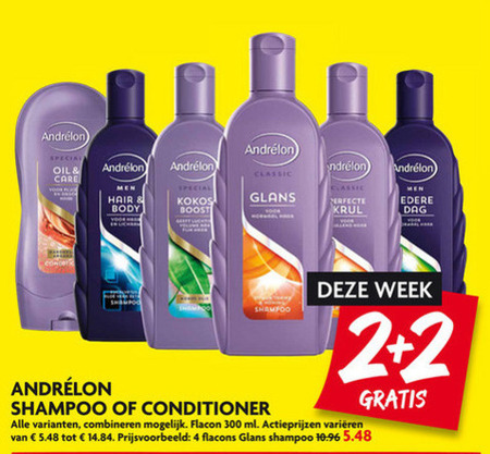 Andrelon   shampoo, conditioner folder aanbieding bij  Dekamarkt - details