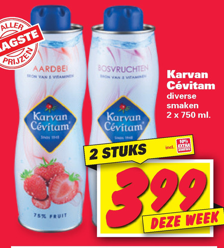 Karvan Cevitam   limonadesiroop folder aanbieding bij  Nettorama - details