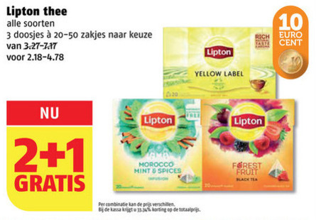 Lipton   thee folder aanbieding bij  Poiesz - details