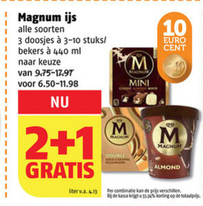 Magnum   ijsspecialiteit, ijslollies folder aanbieding bij  Poiesz - details