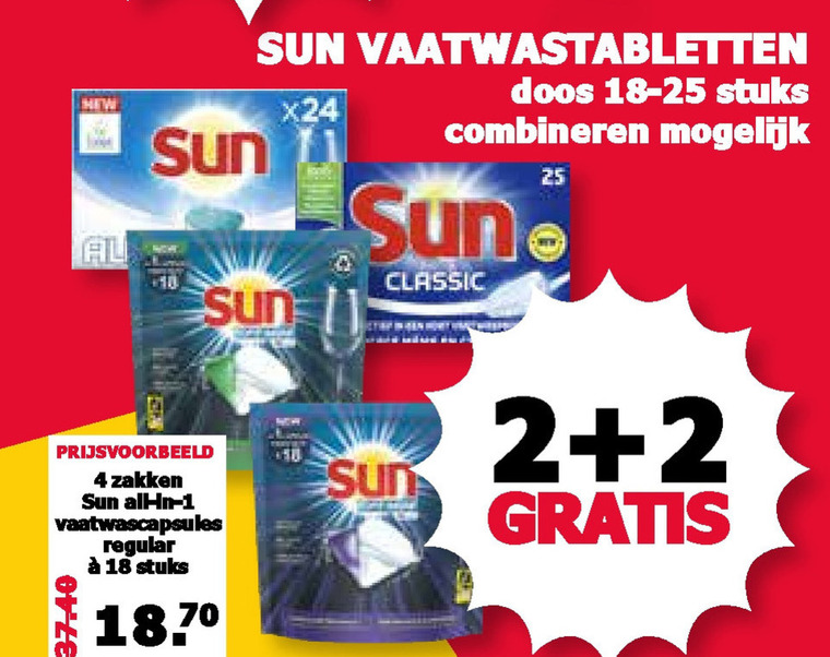 Sun   vaatwasmiddel folder aanbieding bij  MCD Supermarkt Basis - details