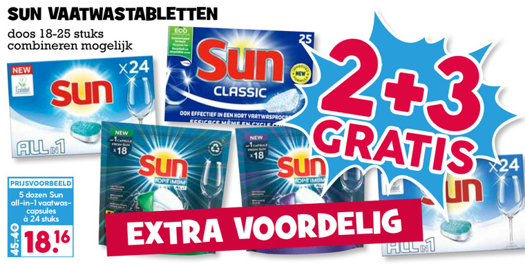 Sun   vaatwasmiddel folder aanbieding bij  Boons Markt - details