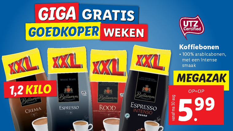 Bellarom   koffiebonen folder aanbieding bij  Lidl - details