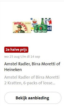 Birra Moretti   krat bier, blikje bier folder aanbieding bij  Jumbo - details