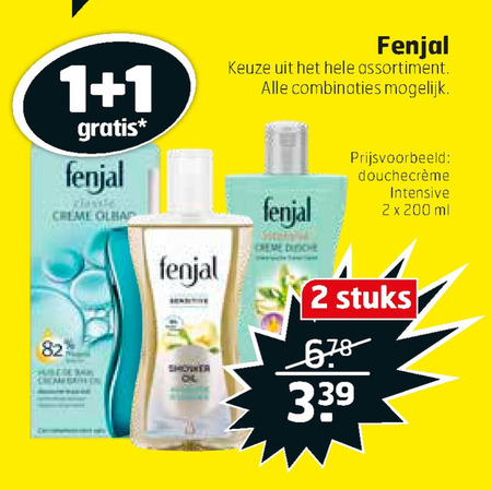 Fenjal   douchegel folder aanbieding bij  Trekpleister - details