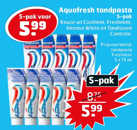 Aquafresh   tandpasta folder aanbieding bij  Trekpleister - details