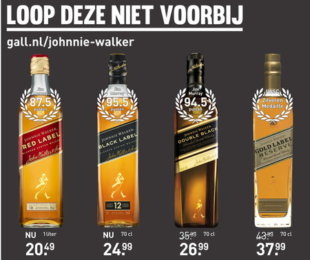 Johnnie Walker   whisky folder aanbieding bij  Gall & Gall - details