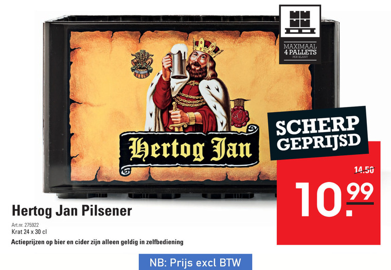 Hertog Jan krat bier folder aanbieding bij Sligro details
