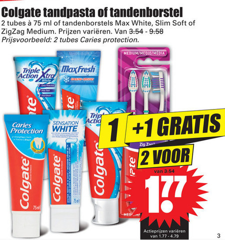 Colgate   tandenborstel, tandpasta folder aanbieding bij  Dirk - details