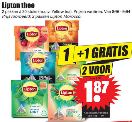 Lipton   thee folder aanbieding bij  Dirk - details