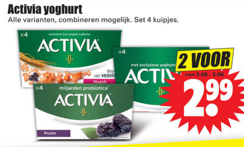 Danone Activia   vruchtenyoghurt folder aanbieding bij  Dirk - details