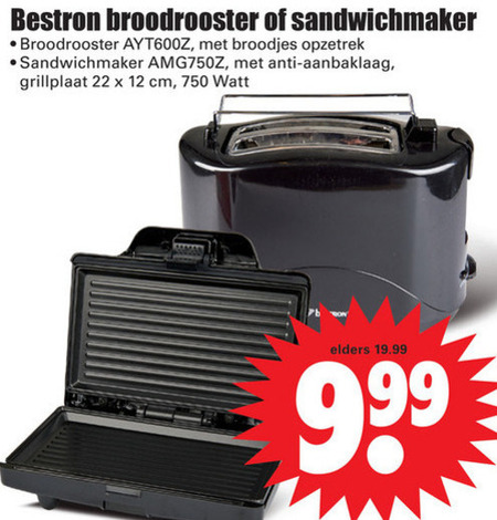 Bestron grillplaat folder aanbieding bij Dirk - details