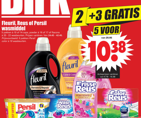 Color Reus   wasmiddel folder aanbieding bij  Dirk - details