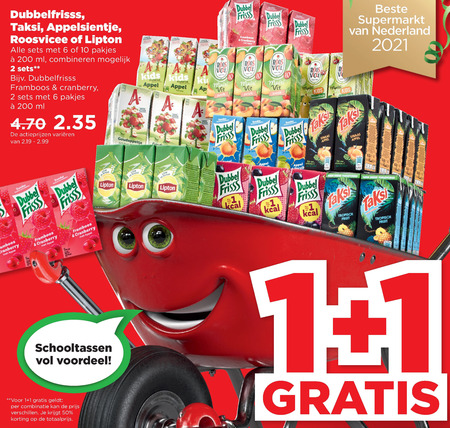 Taksi   ice tea, fruitdrank folder aanbieding bij  Plus - details