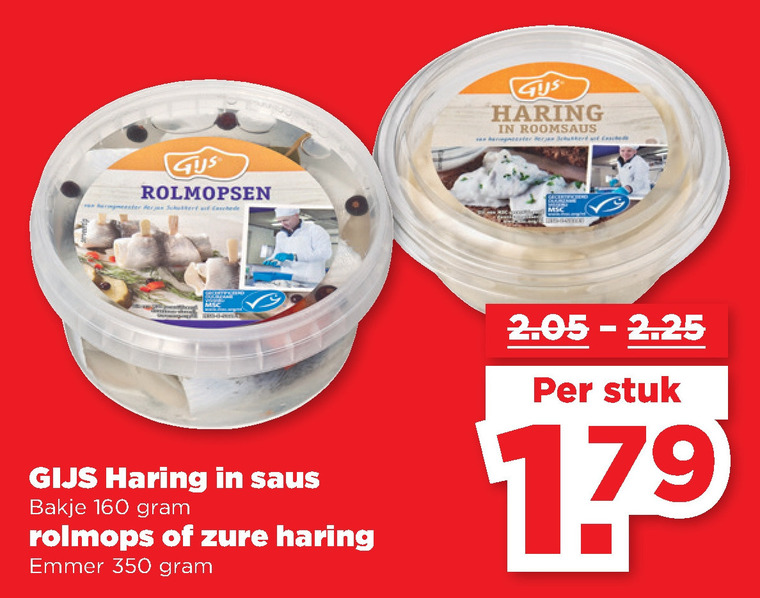 Gijs   haring, rolmops folder aanbieding bij  Plus - details