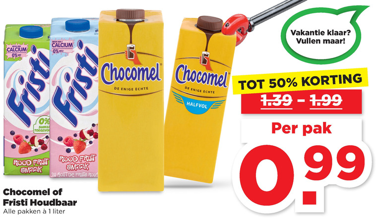 Chocomel   chocolademelk, drinkyoghurt folder aanbieding bij  Plus - details