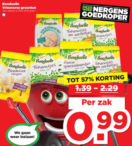 Bonduelle   diepvriesgroente folder aanbieding bij  Plus - details