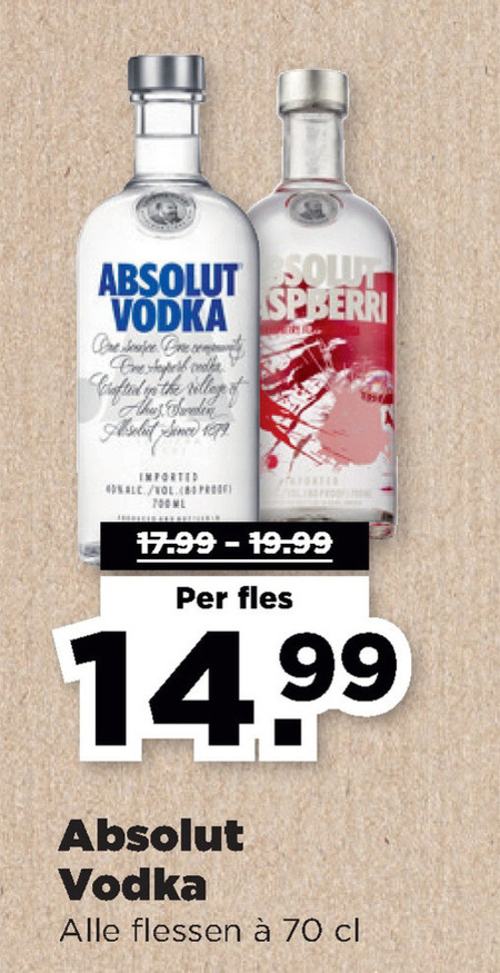 Absolut   wodka folder aanbieding bij  Plus - details