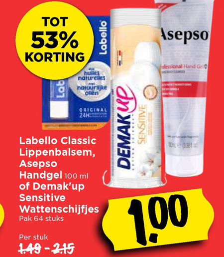 Demak up   wattenschijfjes, lippenbalsem folder aanbieding bij  Vomar - details