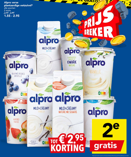 Alpro   soja yoghurt, soja melk folder aanbieding bij  Deen - details