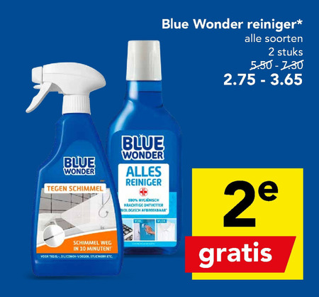 Blue Wonder   allesreiniger folder aanbieding bij  Deen - details