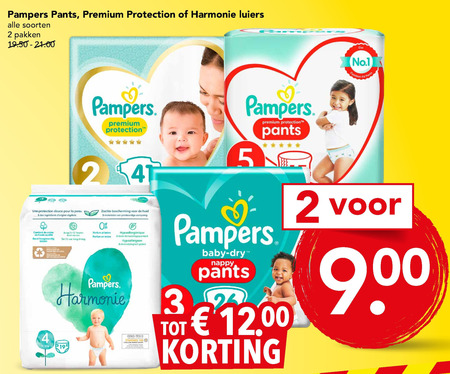 Pampers   luiers, luierbroekjes folder aanbieding bij  Deen - details