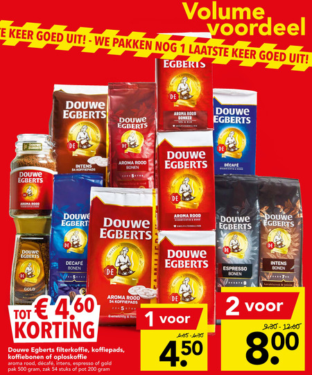 Douwe Egberts   oploskoffie, koffiepad folder aanbieding bij  Deen - details