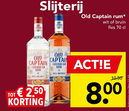 Old Captain   rum folder aanbieding bij  Deen - details