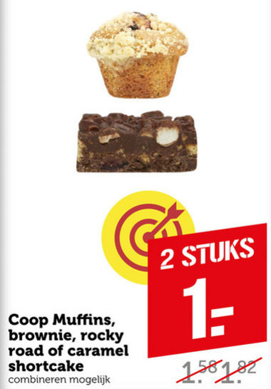 Coop Huismerk   brownies, muffins folder aanbieding bij  Coop - details