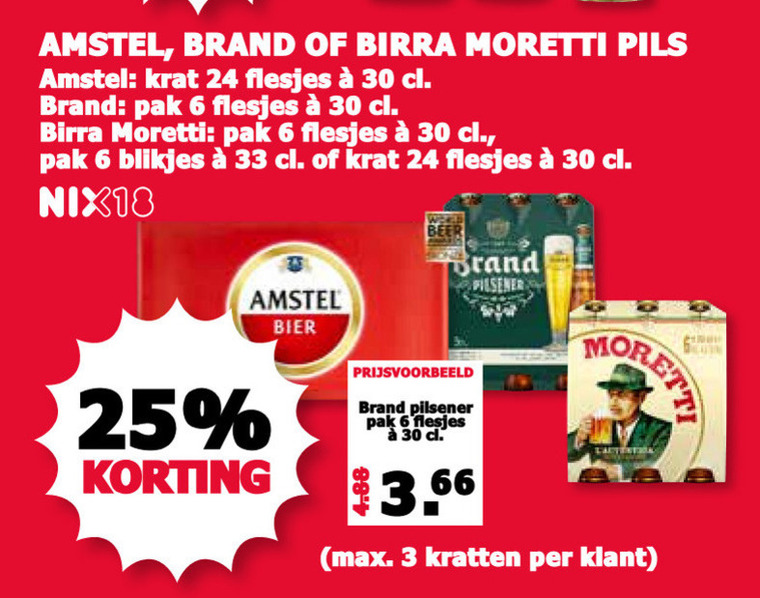 Brand   blikje bier, flesje bier folder aanbieding bij  MCD Supermarkt Basis - details