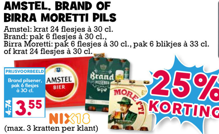 Amstel   krat bier, blikje bier folder aanbieding bij  Boons Markt - details