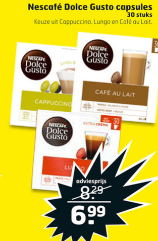 Nescafe   dolce gusto capsules folder aanbieding bij  Trekpleister - details