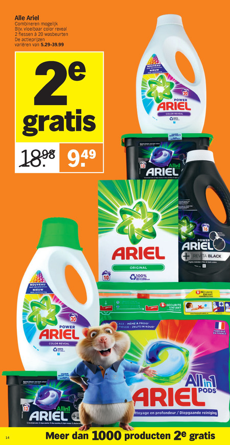 Ariel   wasmiddel folder aanbieding bij  Albert Heijn - details