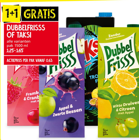 Taksi   fruitdrank folder aanbieding bij  Jan Linders - details