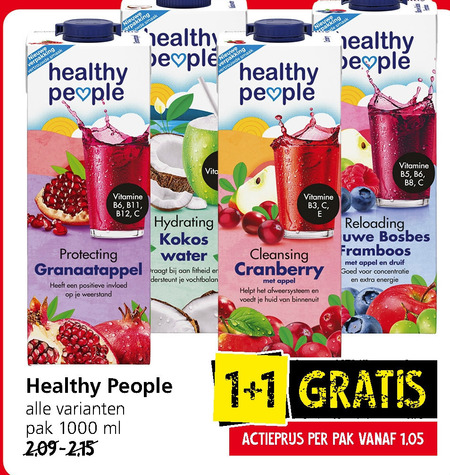 Healthy People   vruchtensap folder aanbieding bij  Jan Linders - details