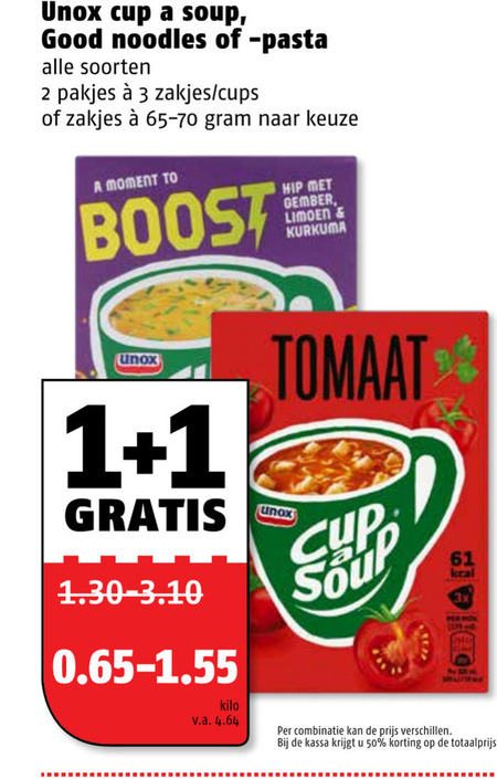 Unox   soep, noodles folder aanbieding bij  Poiesz - details