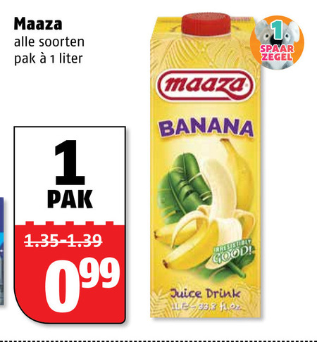 Maaza   fruitdrank folder aanbieding bij  Poiesz - details