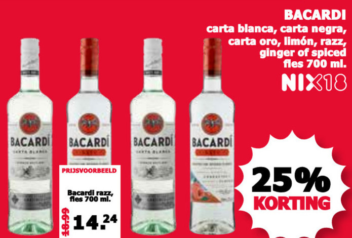 Bacardi   rum folder aanbieding bij  MCD Supermarkt Basis - details