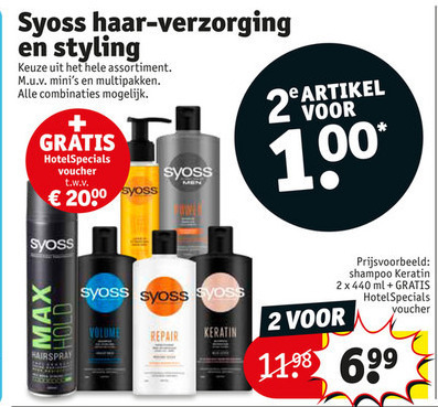 Syoss   haarverzorging, hairspray folder aanbieding bij  Kruidvat - details