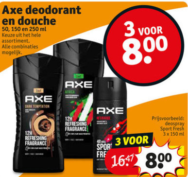 Axe   douchegel, deodorant folder aanbieding bij  Kruidvat - details