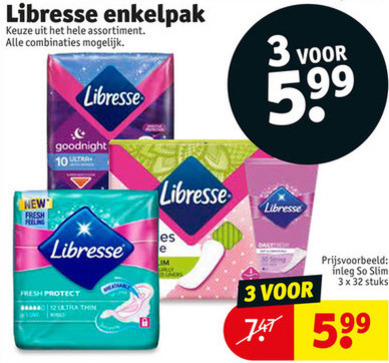 Libresse   maandverband, inlegkruisjes folder aanbieding bij  Kruidvat - details