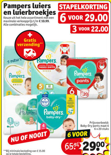 Pampers   luiers, luierbroekjes folder aanbieding bij  Kruidvat - details