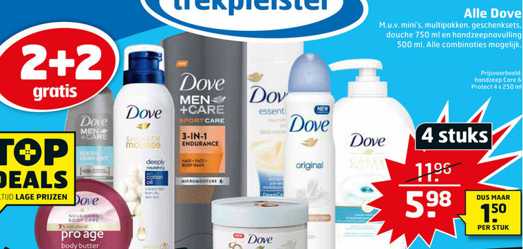 Dove   deodorant, douchegel folder aanbieding bij  Trekpleister - details