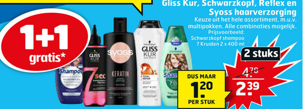 Schwarzkopf   haarverzorging, shampoo folder aanbieding bij  Trekpleister - details