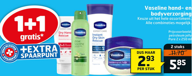 Vaseline   bodylotion, handcreme folder aanbieding bij  Trekpleister - details